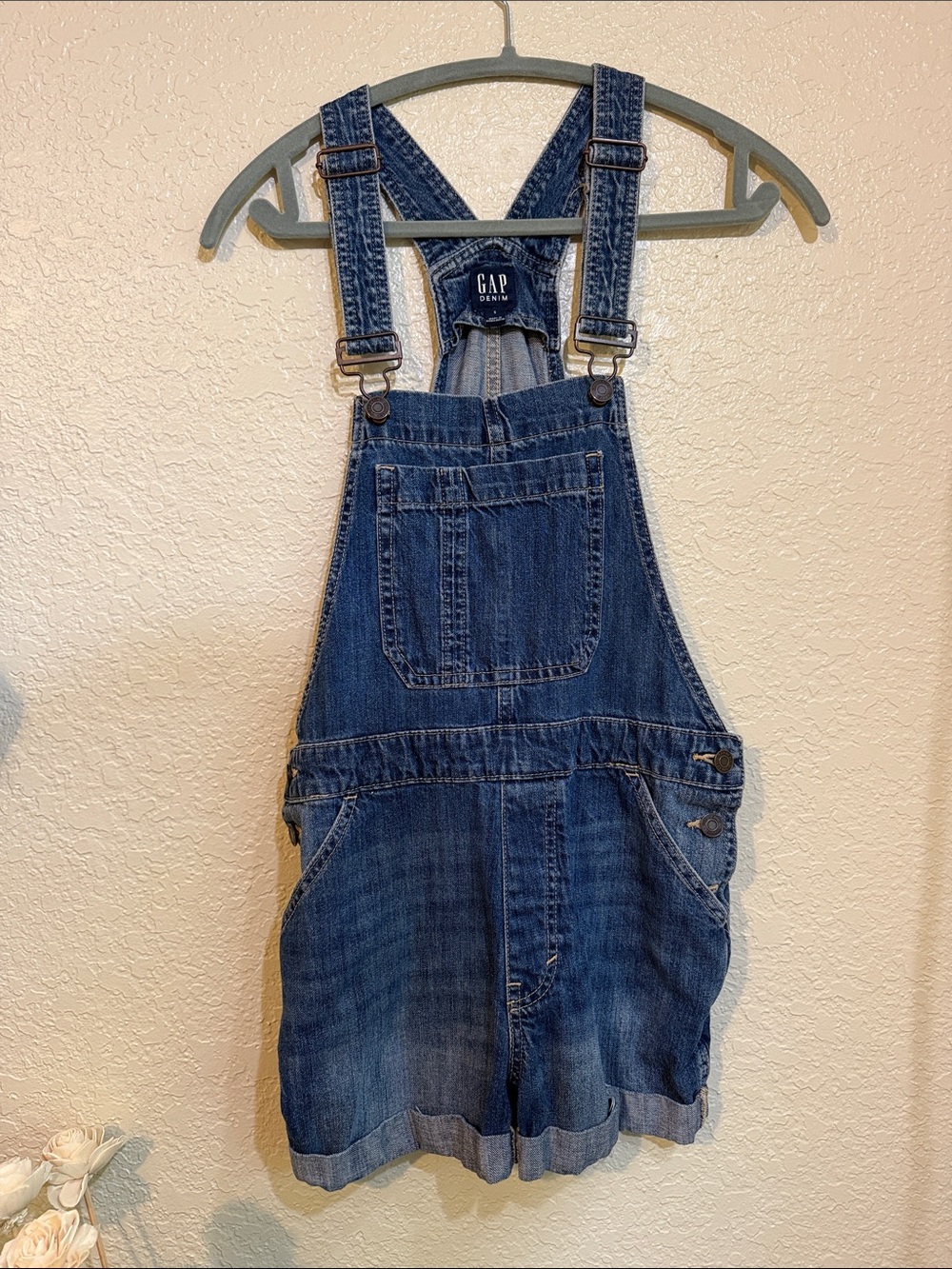 GAP Dark Blue Denim Short Overalls